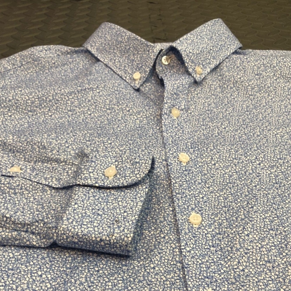 Proper Cloth Button Down Shirt Mens 3XL Blue Floral Print Long Sleeve